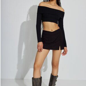 Garage Black That's Hot Mini V Waist Mini Skirt/Skort